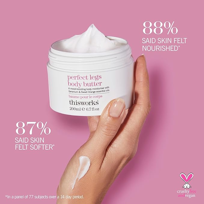 THISWORKS Perfect Legs Body Butter – Deeply Hydrating Body Cream with Hyaluronic Acid, Shea Butter & Hemp Extract – Nourishing, Moisturizing & Skin-Soothing Formula, 7.6 oz