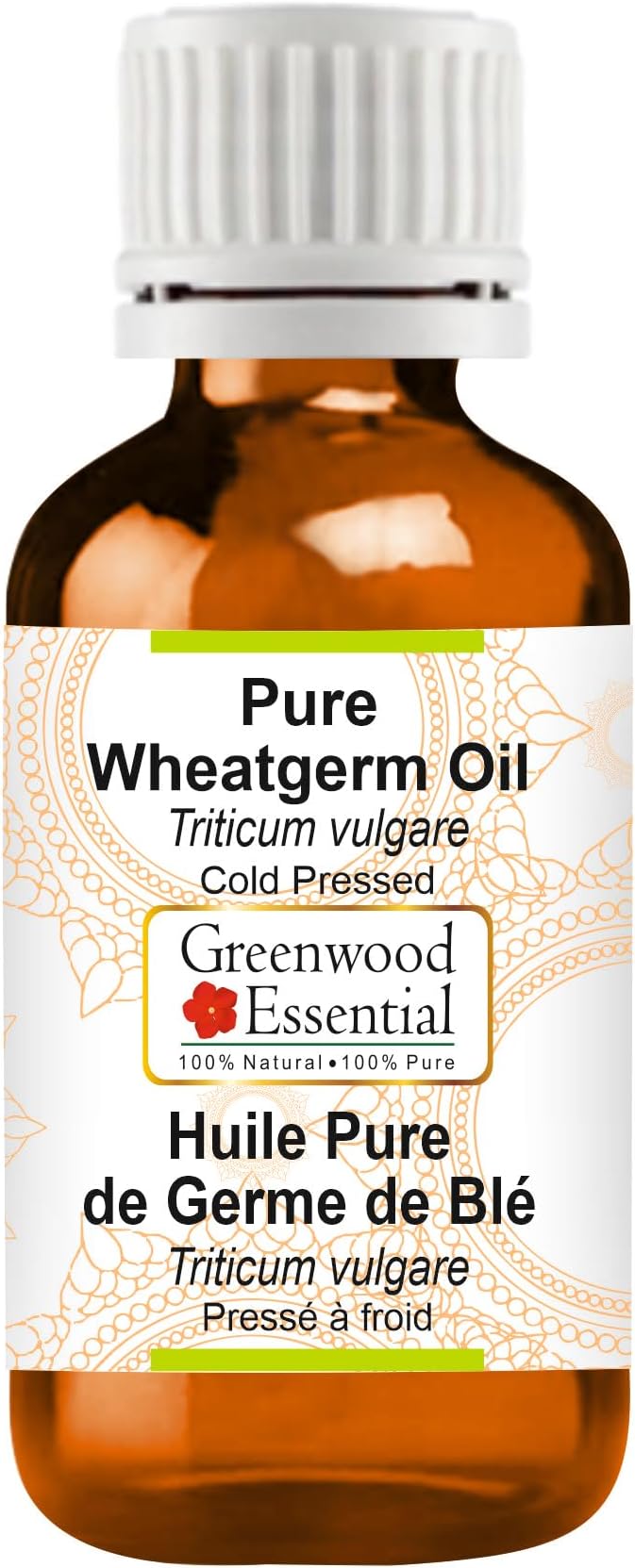 Greenwood Essential Pure Wheatgerm Oil (Triticum vulgare) Cold Pressed 100ml (3.38 oz)
