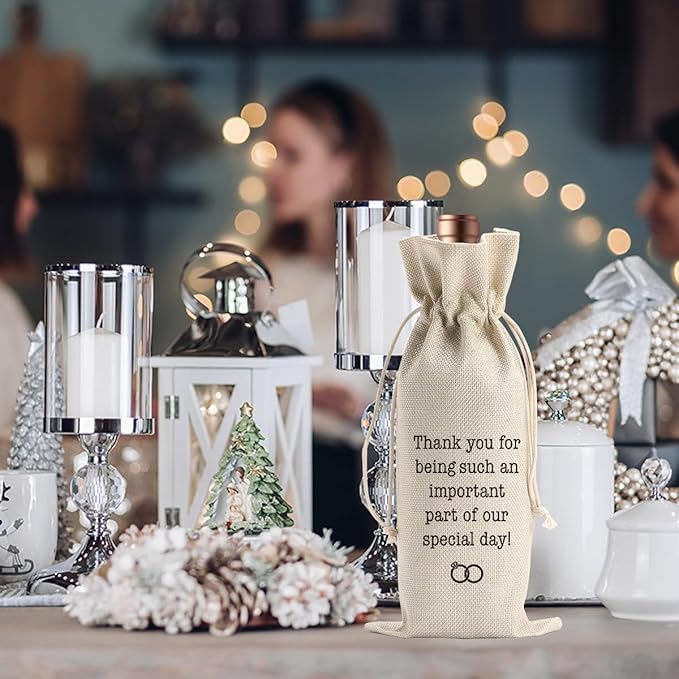 Wedding Officiant Wine Gift Bag Officiant Groomsmen Bridesmaid Proposal Gift Wedding Registry Guest Gifts Pairs Well with Wedding Planning Wine Bags