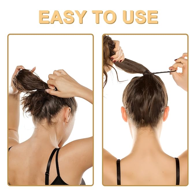 Hair Ties for Women, Black Elastic Hair Bands, 2 Inch Seamless No-Damage Hair Elastics (Black-60pcs)