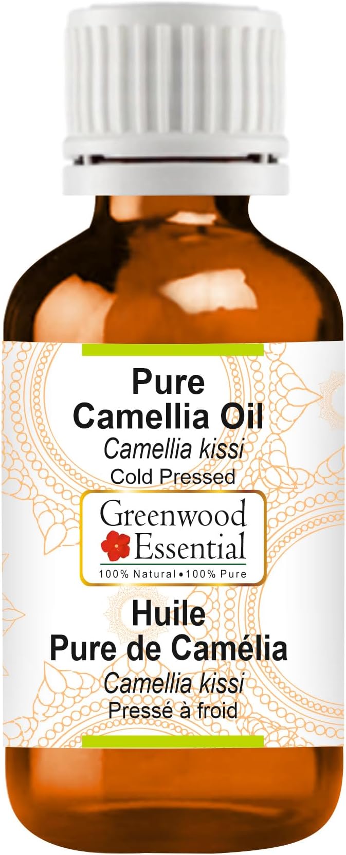 Greenwood Essential Pure Camellia Oil (Camellia kissi) 100% Natural Therapeutic Grade Cold Pressed for Personal Care 15ml (0.50 oz)