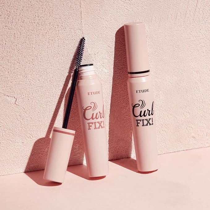 ETUDE Curl Fix Mascara, Lash Mascara, Strong Curl Up, Long-Lasting, Waterproof, Light-Weight, Korean Makeup, Beauty, Vegan Certified, Black (0.27 Fl Oz)