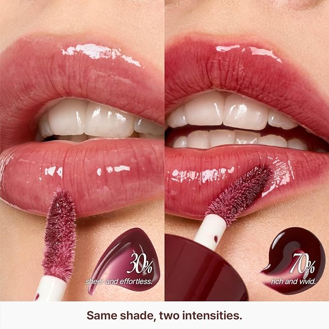 fwee 3D Voluming Gloss 30% (Sheer) | High Shine, Non-Sticky Lip Gloss for Makeup | Long-Lasting, Moisturizing Gel Formula – Dirty Cola 30% | 30% & 70% Pigment Options | 5.3g