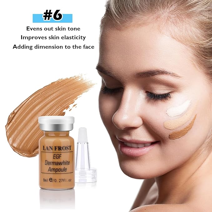 TRESSON BB Facial Glow Serum Starter Kit Hyaluronic Acid Essence Foundation Skin Care Kit 0.27oz 12 Vials, Combined With Niacinamide and Peptides To Skin Tone Anti-Aging Foundation Light Rose