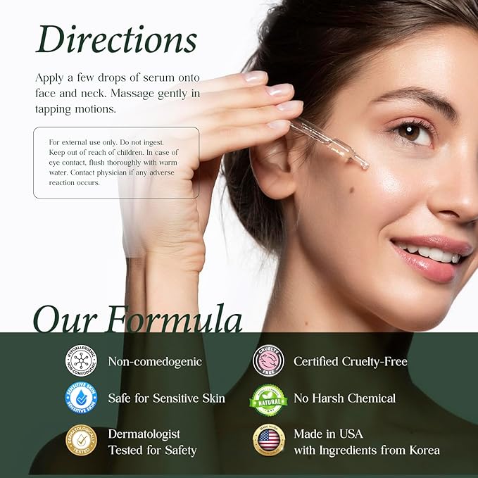 CLARA'S NEW YORK Glycolic Acid Facial Serum with Vitamin E for Exfoliating Smoothing Glowing Face Skin - Made in USA 30ml (1Fl/Oz) (Glycolic Acid)