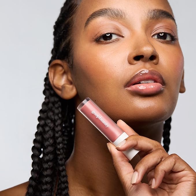 goop Beauty Hydra-Barrier Gel Gloss | Hydrating Lip Gloss to Moisturize & Plump Lips | Hyaluronic Acid & Vitamin E | Lilac - Sheer Amethyst | 0.13 oz