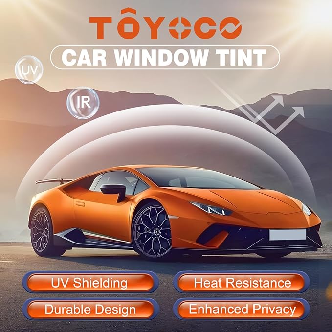 Car Window Tint Film-50% VLT Premium Cabon Tinting Roll | 24IN x 25FT| UV Shielding| Heat Resistance| Enhanced Privacy| Scratch Resistant| Professional Quality Window Tint Film for Auto