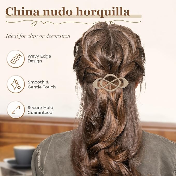 4 Pack Vintage French Barrette Hair Clips, 2025 New Hair Accessories for Women, Strong Hold No Slip Styling (Coffee)
