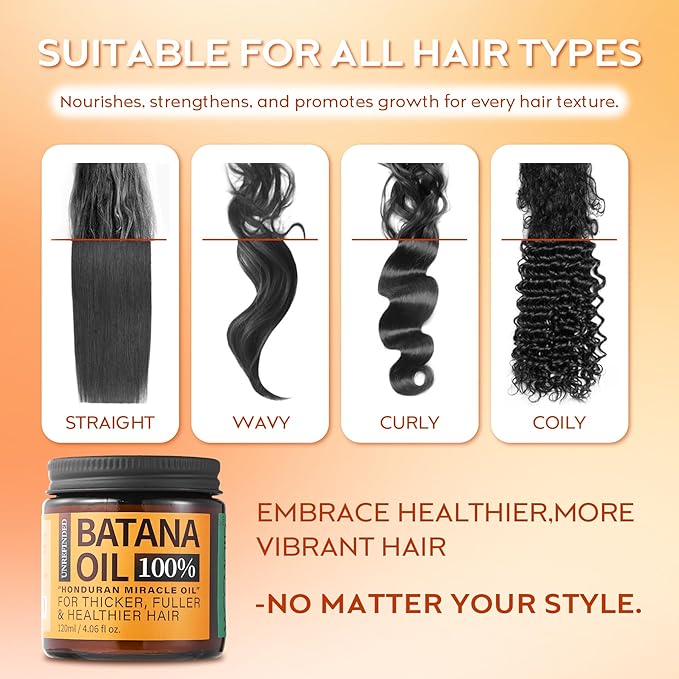 Raw Batana Oil for Hair Growth Dr Sebi, 100% Pure Organic Batana Hair Mask from Honduras, Wild Growth Hair Oil, Scalp Oil Promotes Hair Thickness, Prevents Loss for Men & Women, 2 fl oz (1 Pack)