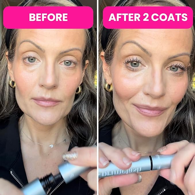 Prime Prometics PrimeLash Mascara for Older Women – Volumizing, Incredible Length in 2 Coats – Long-Stay, Zero Clumps, Hypoallergenic (Brown)
