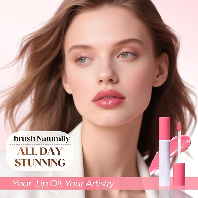 Lips Staining Lip Oil, 2025 Upgrade Lips Staining Long-Lasting Moisturizing Lip Oil Both an Oil and a Stain, Dynamic Finish Lip Tint Lips Oil Glossy Creamy Texture for Girl and Women (BLACK CHERRY)