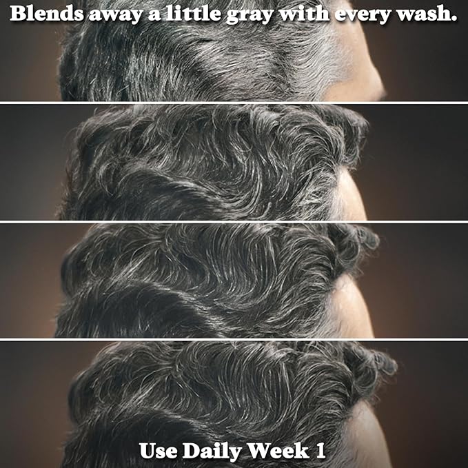 SHAMPOO Just for Men Control GX Grey Reducing for Lighter Shades of Hair, Blonde to Medium Brown, Gradual Hair Color with Keratin, 4 Fl Oz - Pack of 1 (Packaging May Vary)