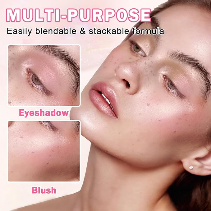 Glitter Champagne Glow Single Eyeshadow,Ultra Fine Shimmer Eyeshadow Lightweight Sparkling Blendable Formula,Daily Multiuse Glossy Eyes Makeup (09 Moonstone + 11 Weaving Maid)