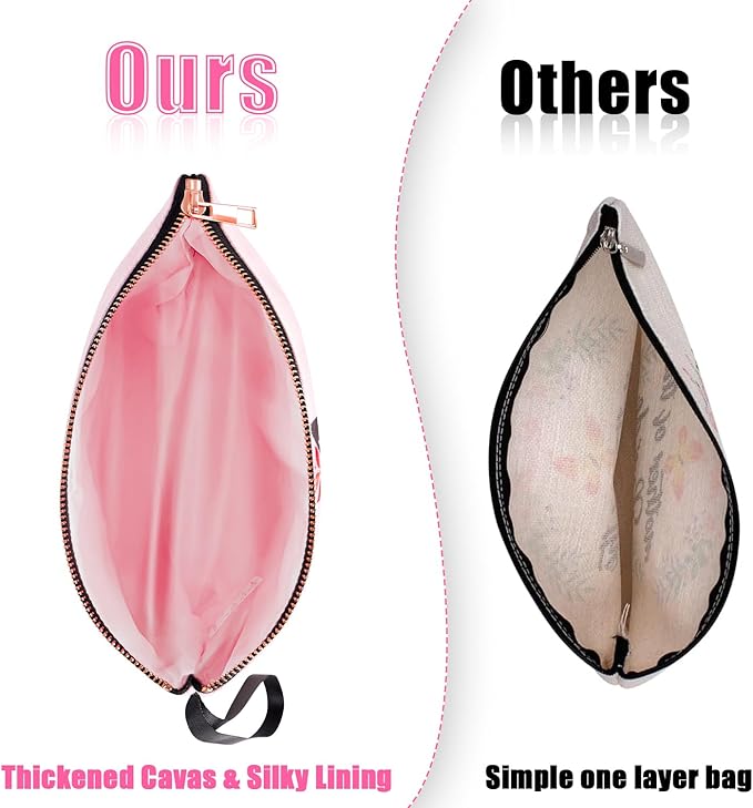 Vavabox A-Z Personalized Makeup Bag, Birthday Gifts for Women Mom, Gifts for Best Friend, Bride Bridesmaid Cosmetic bag (G, Pink)