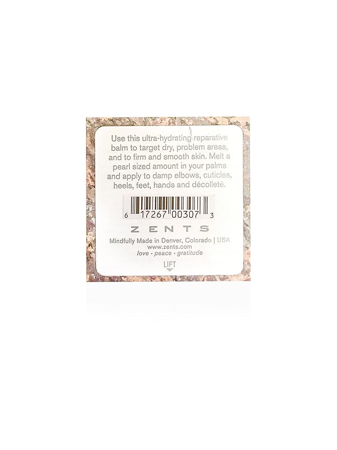 Zents Concreta Firming Repair Balm & Solid Parfum (Ore Fragrance) | Moisturizing Shea Butter & Coconut Oil for Skin | 1.25 fl oz