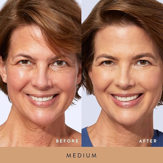 LAURA GELLER NEW YORK Award-Winning Baked Balance-n-Brighten To Go Color Correcting Powder Foundation - Medium - Buildable Light to Medium Coverage - Demi-Matte Natural Finish