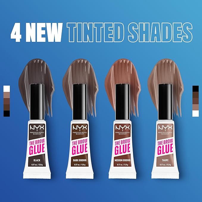 NYX PROFESSIONAL MAKEUP The Brow Glue, Extreme Hold Tinted Eyebrow Gel - Dark Brown