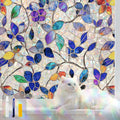Stained Glass Window Privacy FilmDecorative Rainbow Static Clings -ldeal for Home &Office,Adhesive-Free,Removable, Uv-Blocking (Purple Rainbow, 35.4 X 157.4 in)