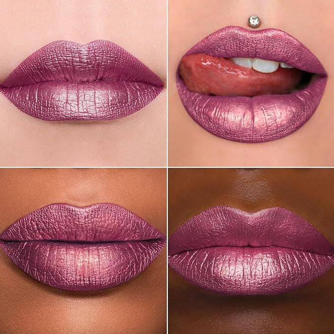 MAKI YIKA Metallic Pink Lipstick Long Lasting Hot Pink Lipsticks for Women, High Shine Glitter Lipstick No Smudge Transferproof Liquid Lip Gloss (BR01 Love Story)