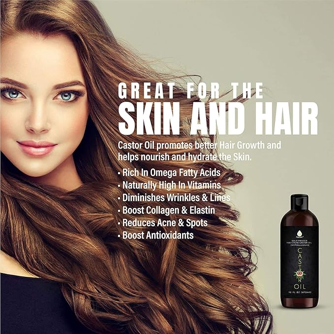 Pursonic 2-Pack Castor Oil (160oz) Cold-Pressed, 100% Pure, Hexane-Free Castor Oil-Moisturizing & Healing, For Dry Skin, Hair Growth - For Skin, Hair Care, Eyelashes