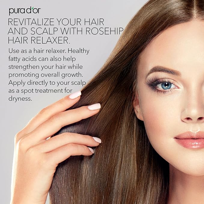 PURA D'OR 4 Oz ORGANIC Rosehip Seed Oil - 100% Pure Cold Pressed USDA Certified Anti-Aging Treatment - Vitamin A & C Rich - Helps Fade Appearance of Scars & Stretch Marks - For Face, Hair & Body