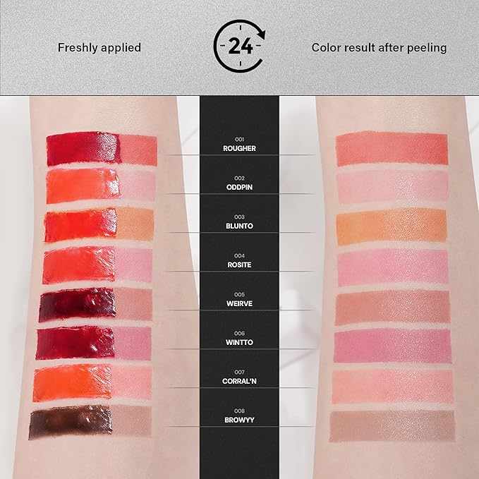 Liptique Korean Lip Stain Peel Off - 24 Hour Long Lasting Lip Tattoo, Waterproof & Transfer Proof, Nourishing & Hydrating Lip Tint for Women, Instant Plumping Lip Tints Peel Off (003 BLUNTO)