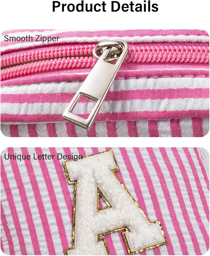 LETGO Unique Makeup Bag Cosmetic Bag, Pink Travel Toiletry Bag Sister Gifts Birthday Gifts Girlfriend Gifts for Women Her Makeup Storage Skincare Pouch
