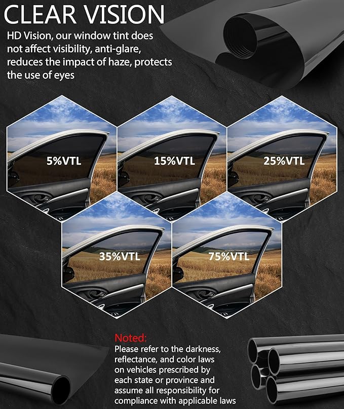 RP Remarkable Power Car Window Tint Film 25% VLT, 30" in x 30' FT UVR 99% Heat& UV Block, Scratch Resistant, undisturbed Signal, Privacy Film for Windshield, Professional Auto Car Tint Roll