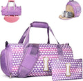 Birthday Gifts for Preteen, Girls Travel Duffel Bag, Kids Initial Overnight Bags with Shoe Compartment, Personalized Gym Ballet Dance Bag with Makeup Pouch, Sweet 16 Gift for Girl (Letter I)