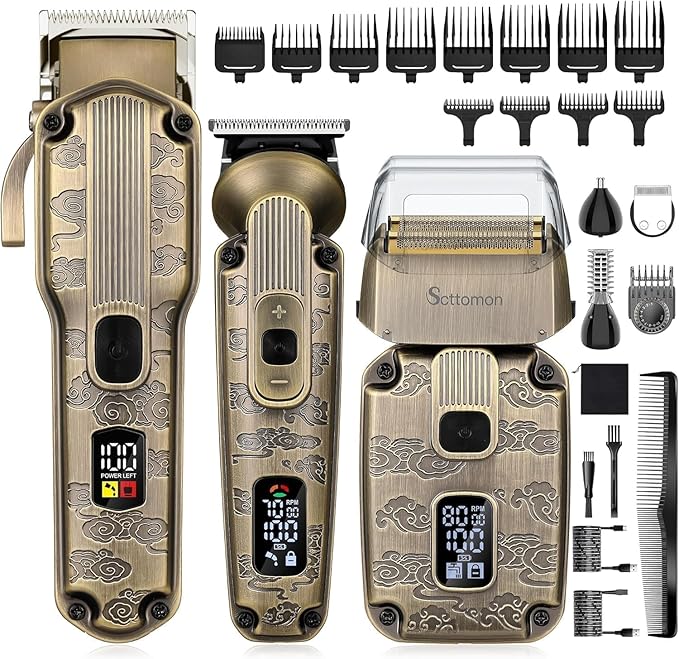 Beard Trimmer Kit Hair Clipper Set Professional Electric Foil Shaver Razor for Men Haircutting Machine for Barber Clippers and Trimmers Grooming Kit Nose Body Hair Trimmer