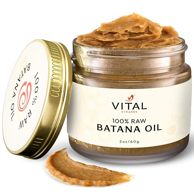 100% Organic Raw Batana Oil for Hair Growth – Strengthens Hair, Reduces Breakage, Enhances Shine – Pure, Non-Greasy – No Silicones, Sulfates, or Parabens – All Hair Types – 2oz Glass Jar
