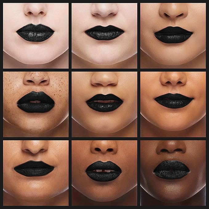 AMY'S DIARY 2pcs Black Matte Lip Liner and Lipstick Makeup Set, Black Lip Stain and Lip Liner Long Lasting Waterproof Set Dark Lipstick&Lip liner Make Up Lipstick Matte with Lip liner kit (#19)