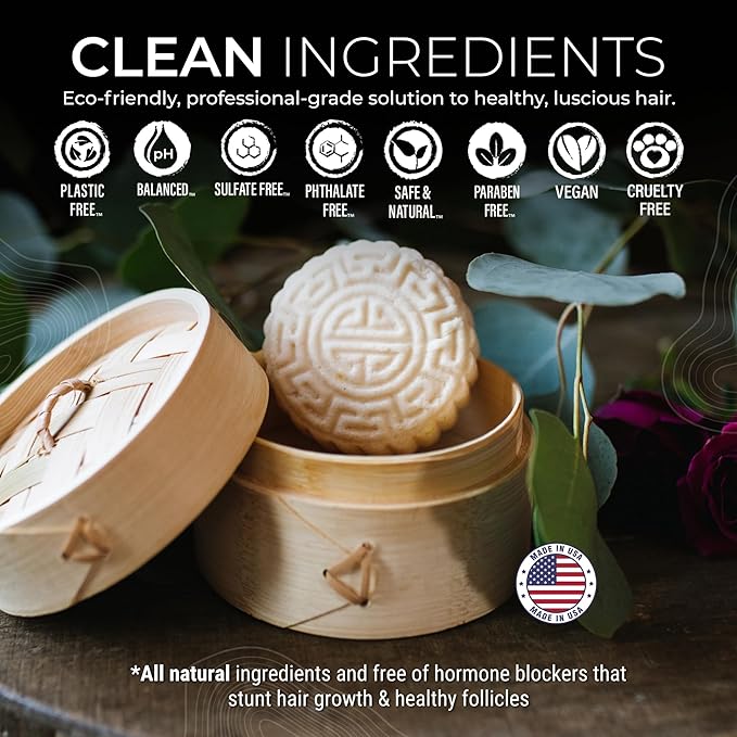 Viori Hidden Waterfall Shampoo and Conditioner Bar Set Made with Rice Water - Handcrafted Sulfate Free Shampoo and Conditioner