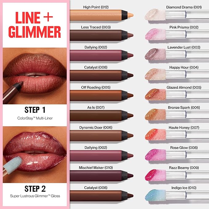 REVLON Super Lustrous Glimmer Gloss, Non-Sticky Lip Gloss, High-Shine Finish, Plant-Based Glitter, 006 Bronze Spark, 0.13 fl oz