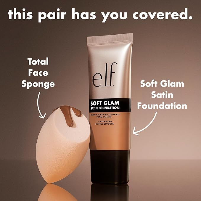 e.l.f. Soft Glam Foundation, Medium Coverage, Long-Lasting & Buildable Foundation For A Smooth, Satin Finish, Vegan & Cruelty-Free, 43 Tan Cool
