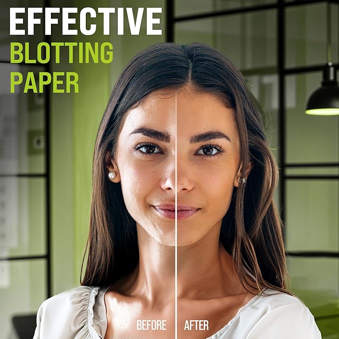Natural Oil Blotting Sheets for Face with Bamboo Charcoal - 4pk/400 Makeup Friendly Oil Absorbing Sheets for Face - Blotting Papers for Oily Skin - Perfect for Keeping in Purse - Oil Control Film