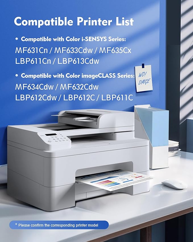 045 Toner cartridges 045H - High Yield 4 Pack Replacement for Canon 045 Toner cartridges 045H Compatible with Canon Color imageClass MF632Cdw MF634Cdw LBP612Cdw MF632 MF634 Laser Printer