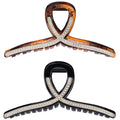SINIDE Crystal Hair Claw Clips, Rhinestone Plastic Claw Clips Nonslip Acrylic Metal Jaw Clip for Thick Long Hair, Fashion Elegant Clamps Accessories for Women Strong Hold Barrette for Styling (2 Pack)