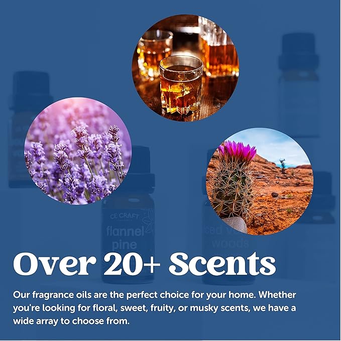 CANDECraftCo Premium Fragrance Oil – Diffuser Oils Fragrances Scented for Home, Candle Soap Making Supplies, Aromatherapy Blends for House (0.34 Fl Oz) (2-Pack, Pink Sugar & Pink Sands)