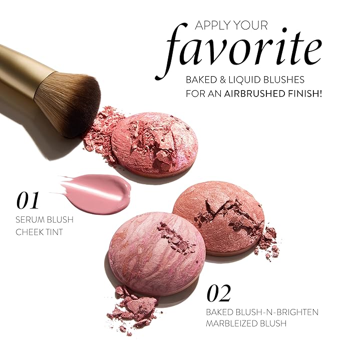 LAURA GELLER NEW YORK Angled Blush Brush with Black Wooden Handle & Dense Bristles for Makeup Application