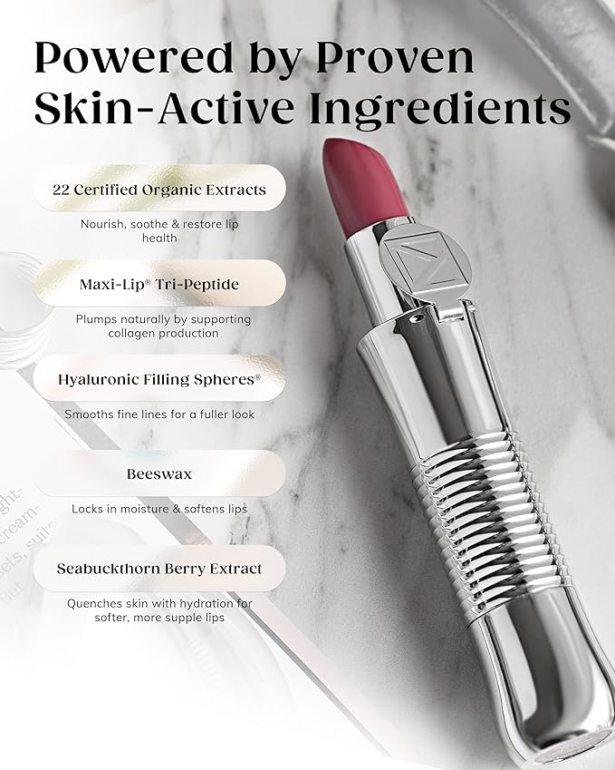 KAPLANMD Perfect Pout SPF Lipstick – Anti-Aging Lipstick with SPF 30, Hyaluronic Acid & Maxi-Lip Peptide – Moisturizing Color for Dry Lips – Non-Sticky Cruelty-Free Formula – HOLLYWOOD