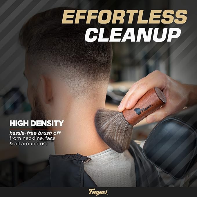 Fagaci Professional Hair Clippers & Barber Brush Neck Duster Set, Turbo Power Cordless Hair Clippers for Men, High Carbon Steel Blades, 2 Count