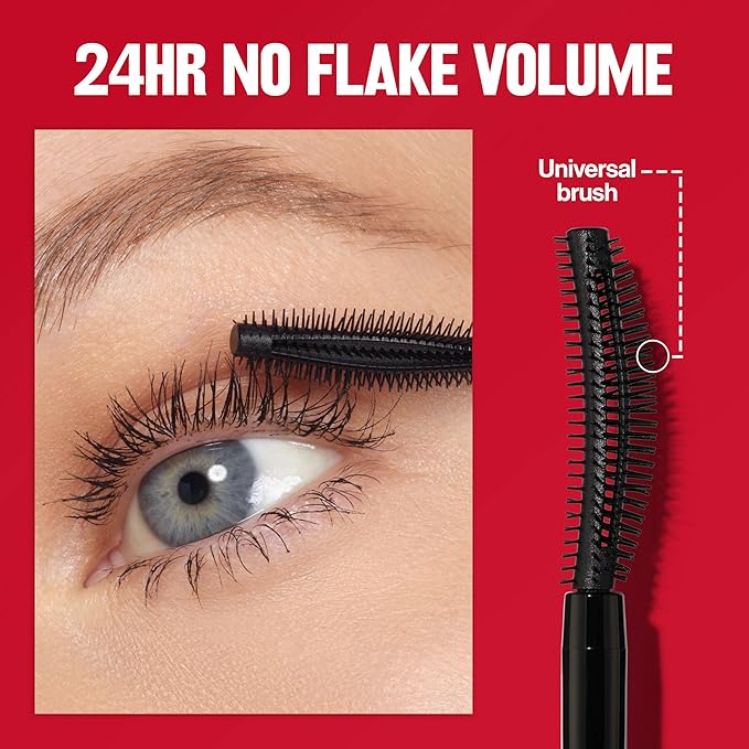 Revlon ColorStay Full Time Volumizing Mascara, 24 Hour Wear, Smudge-Proof, Non-Clumping, Flake-Free, Stocking Stuffer for Her, 401 Blackest Black