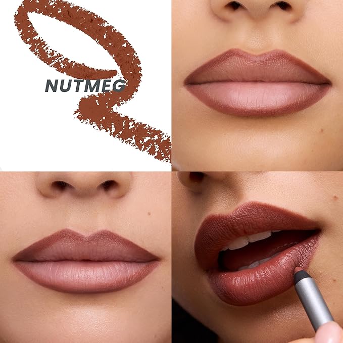 Wonderskin Lipliner Pencil - 360 Contour Lipliner, Long Lasting, Sharpenable, Waterproof and Transfer-Proof Brown Lip Liner Pencil (Nutmeg)