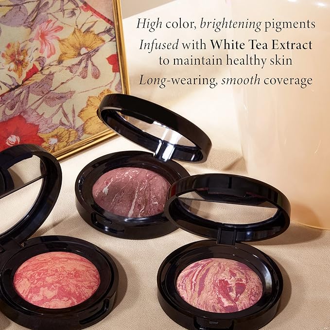 LAURA GELLER NEW YORK Baked Blush-n-Brighten Marbleized Blush for Cheeks - Pink Grapefruit - Satin Finish - Buildable Color