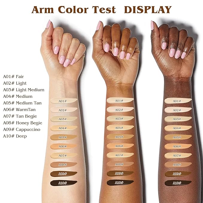 Full Coverage Liquid Concealer, Foundation Makeup for Older Women, Covers Blemishes & Under-Eye Circles, Spots, Matte Finish, Hydrating Primer for Correct, 0.06floz, Vegan & Cruelty-Free 09Cappuccino