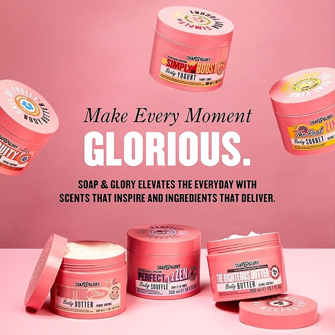 Soap & Glory Perfect Zen Exfoliating Body Scrub - Smoothing & Buffing Body Scrub - Lavender & Tonka Bean Scented Body Polish - Warming Exfoliating Scrub for Relaxation (250ml)