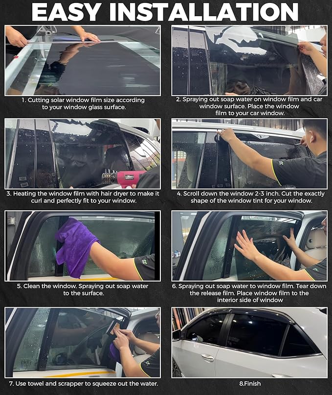 RP Remarkable Power Car Window Tint Film 15% VLT, 24" in x 30' FT UVR 99% Heat& UV Block, Scratch Resistant, undisturbed Signal, Privacy Film for Windshield, Professional Auto Car Tint Roll