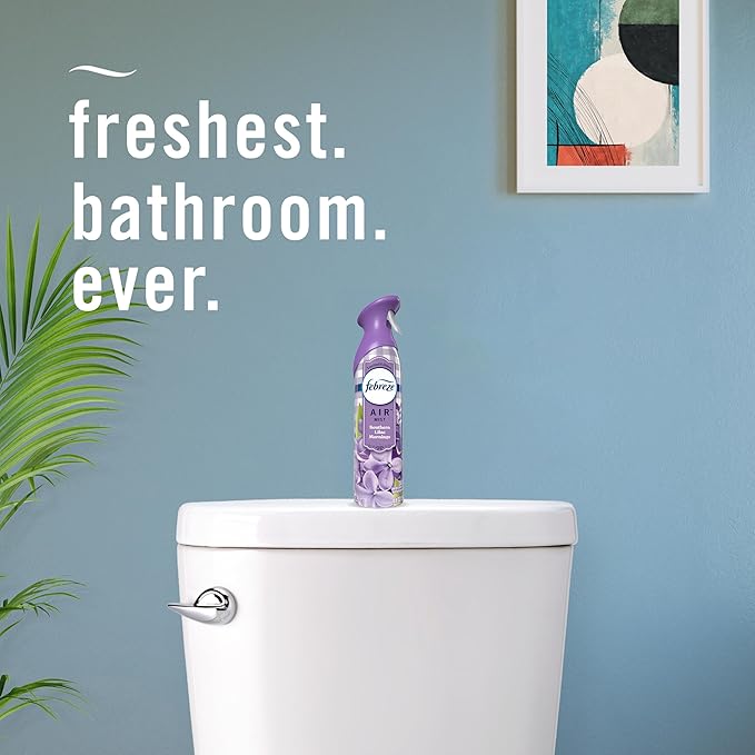 Febreze Air Mist Air Freshener Spray, Odor-Fighting Room Spray, Air Fresheners for Home and Bathroom and Kitchen, Aerosol Can, Southen Lilac Mornings Scent, 8.8oz, 3 Count