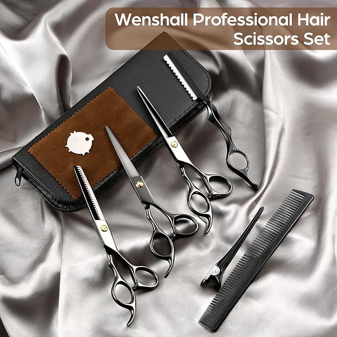 Hair Cutting Scissors Professional 6.89 inch Barber Scissors Multifunctional Salon Thinning Scissors Straight Shears Tools for Mother Father Friends' Christmas Gift